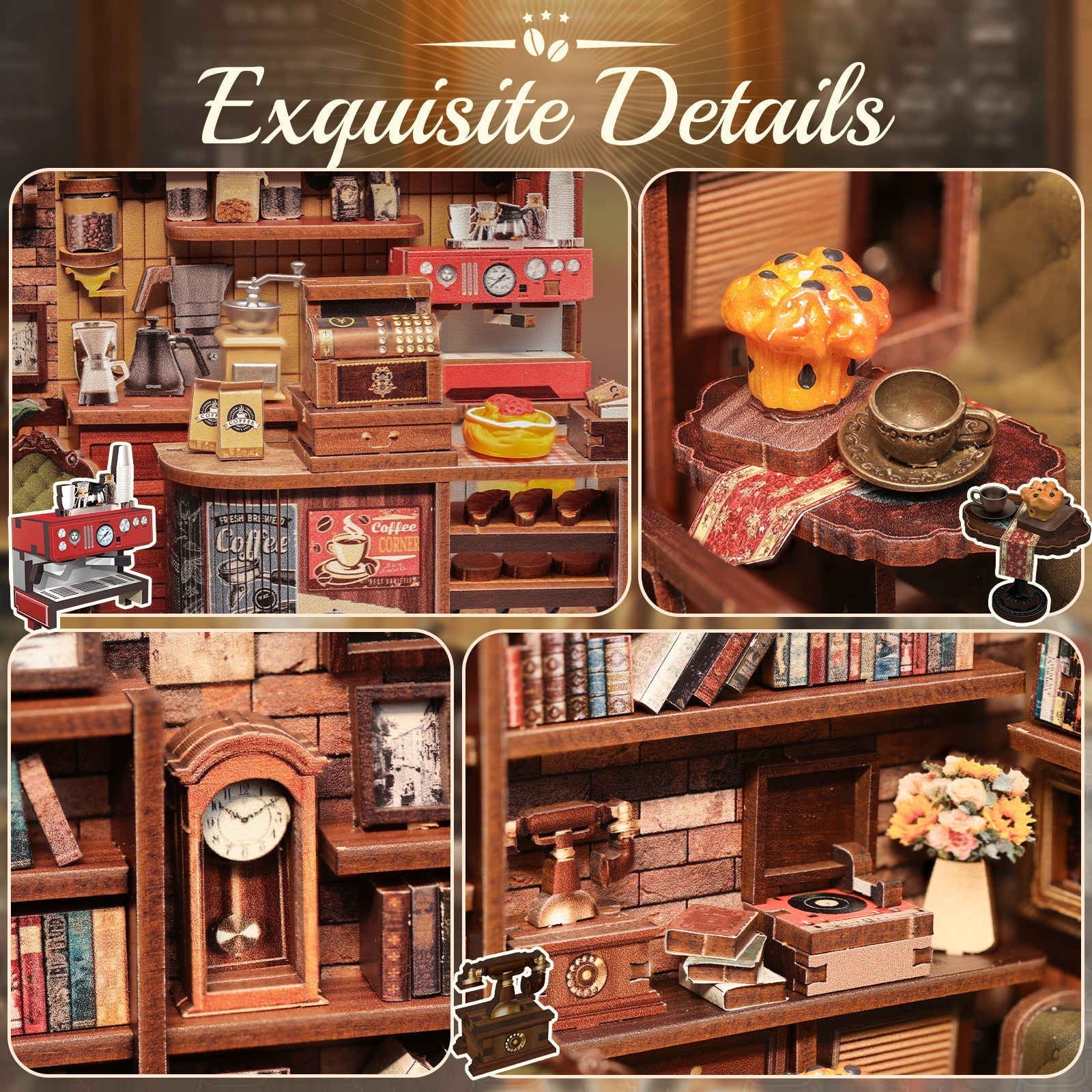 CORNER COFFEE SHOP |CUTEBEE DIY Dollhouse Kit
