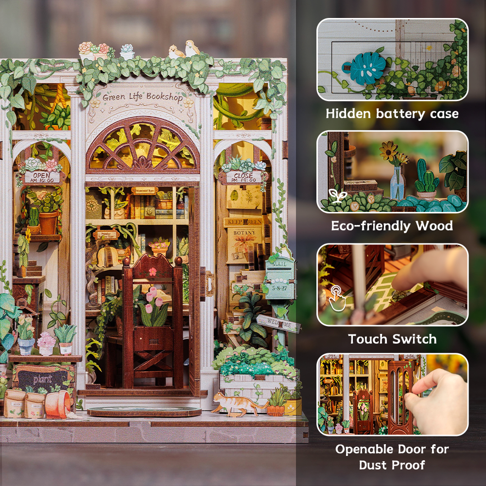 Green Life Bookshop | CUTEBEE DIY Book Nook Kit