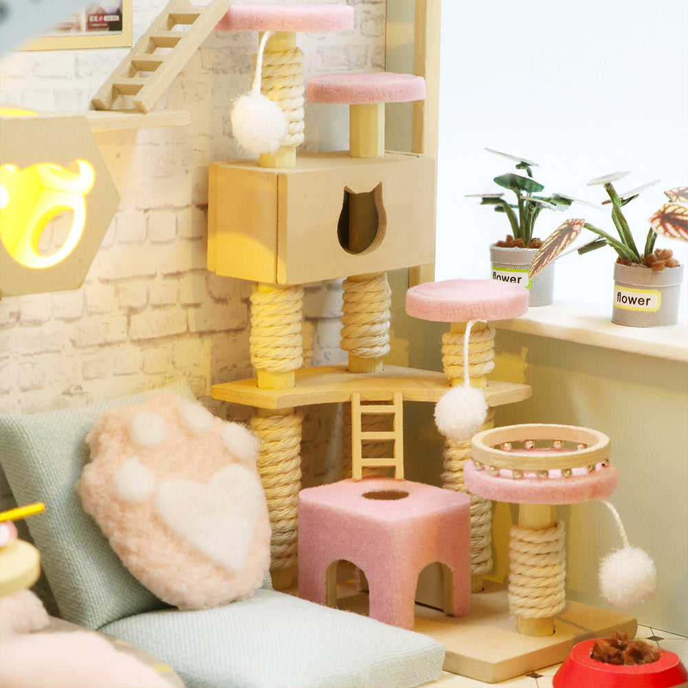 Cat Coffee Garden |CUTEBEE 1: 24 DIY Dollhouse Kit