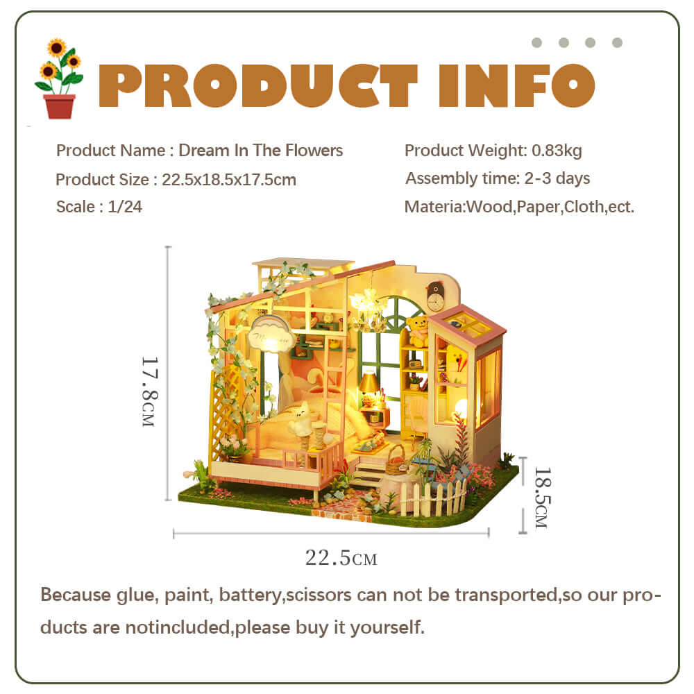 Story of Flowers | CUTEBEE 1:24 DIY Dollhouse Kit