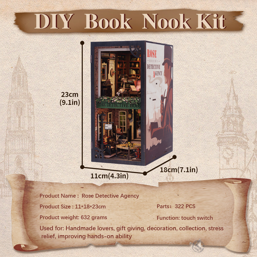 Rose Detective Agency | CUTEBEE DIY Book Nook Kit
