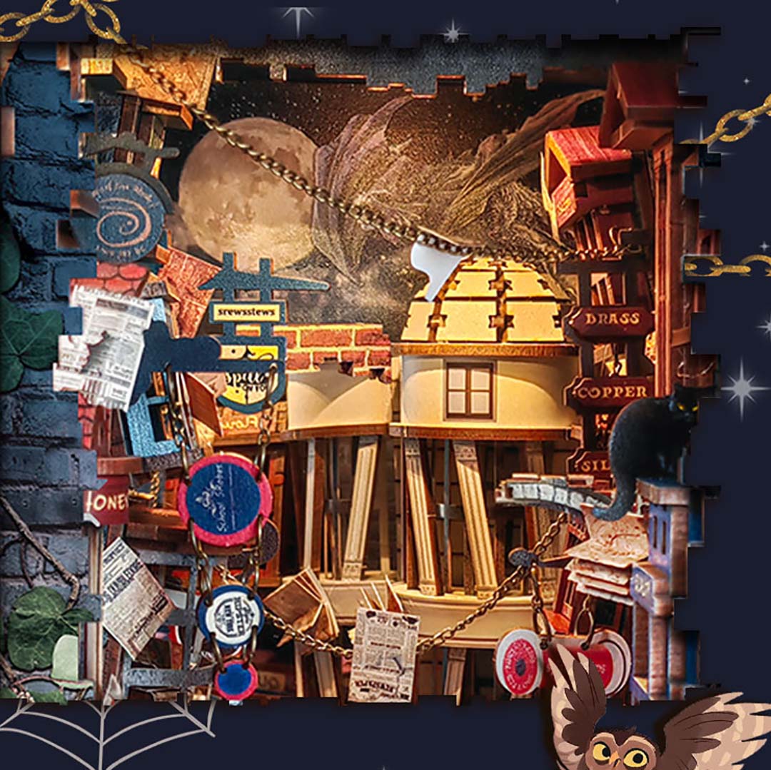 Magic Night Alley - DIY Book Nook Kit - NookFan