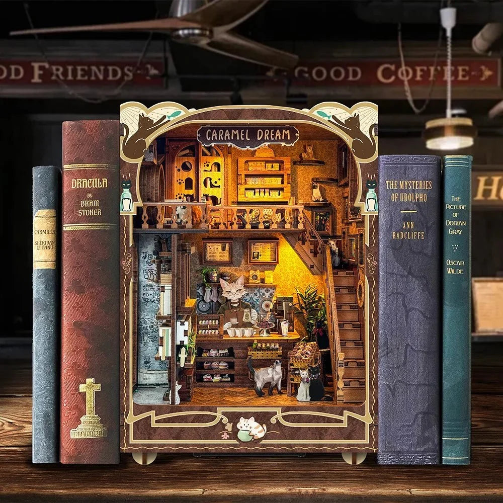 Caramel Dream Casa - DIY Wooden Book Nook Kit - NookFan