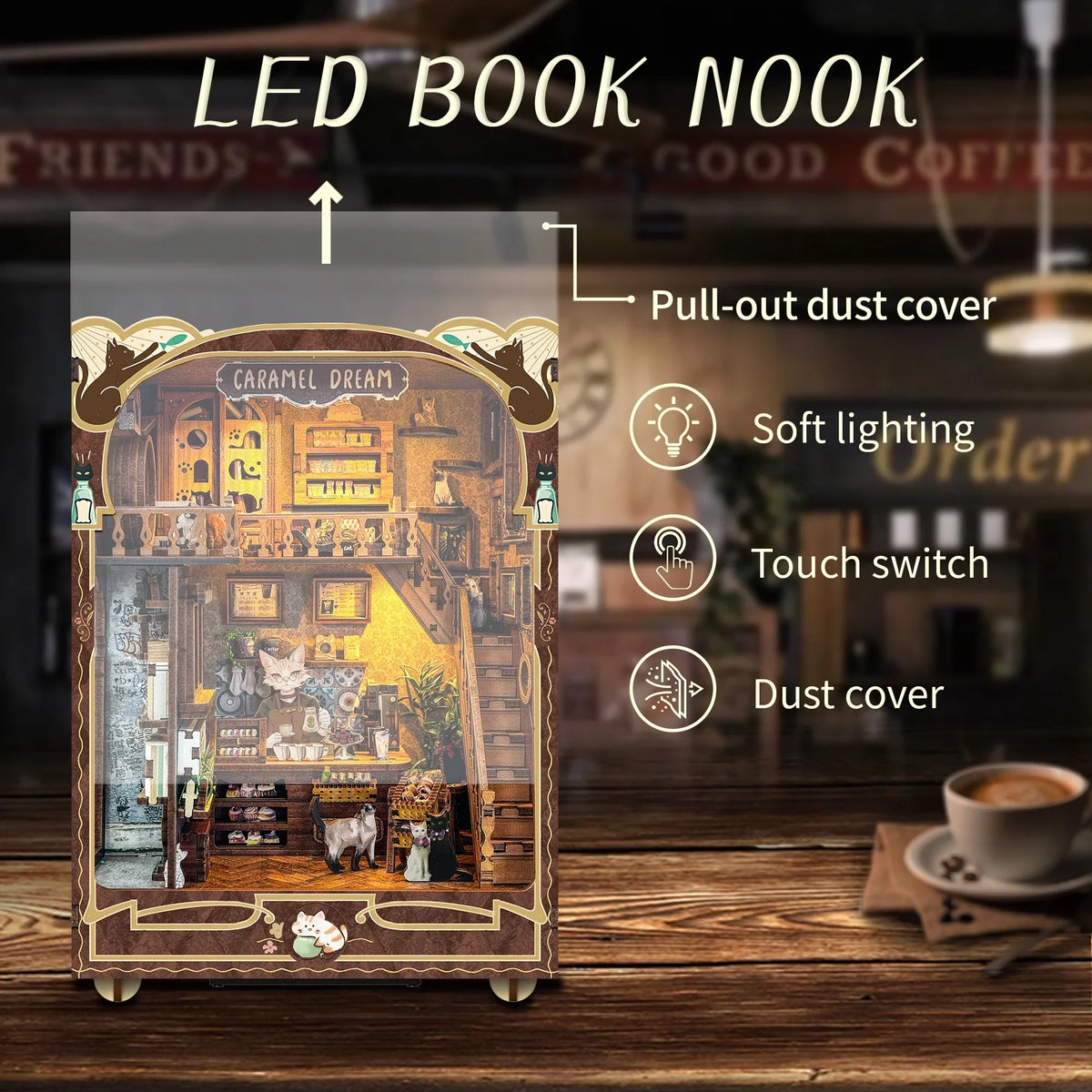 Caramel Dream Casa - DIY Wooden Book Nook Kit - NookFan
