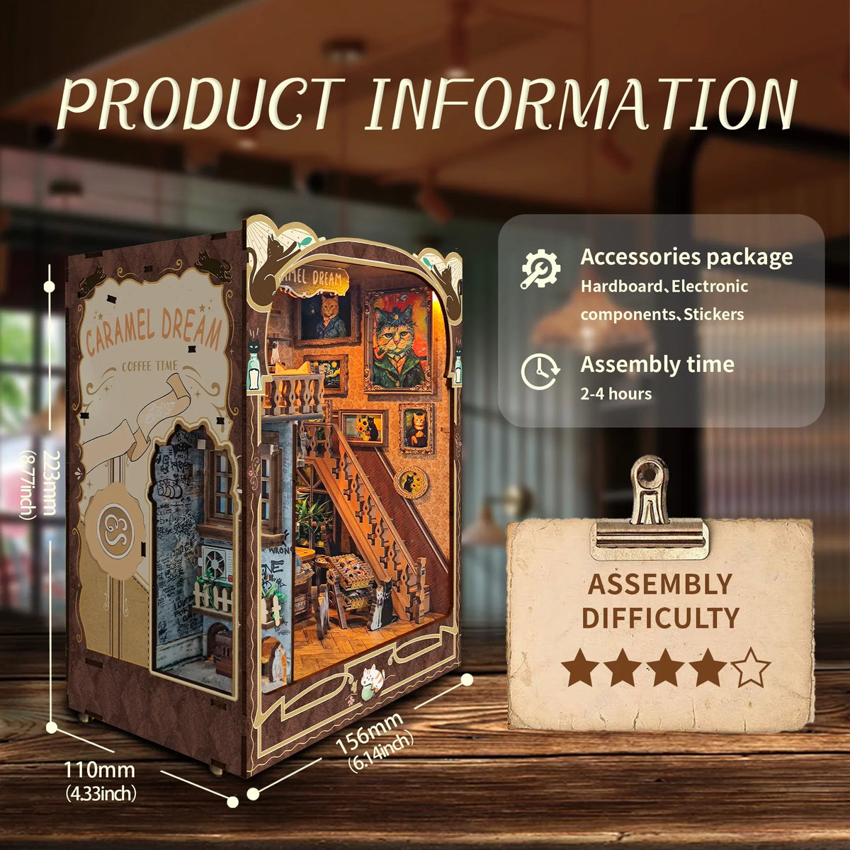 Caramel Dream Casa - DIY Wooden Book Nook Kit - NookFan