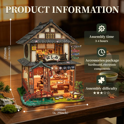 Bridgeside Machiya DIY Wooden Miniature Dollhouse Kit