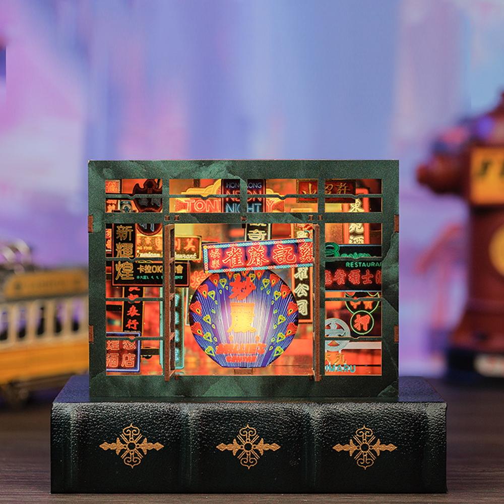 Hongkong Neon Night | CUTEBEE DIY Book Nook Kit |