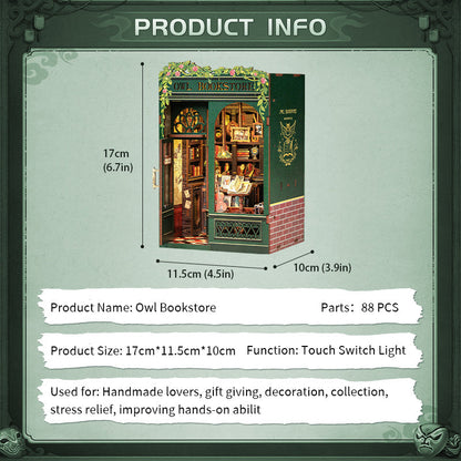 Owl Bookstore | CUTEBEE DIY Book Nook Kit