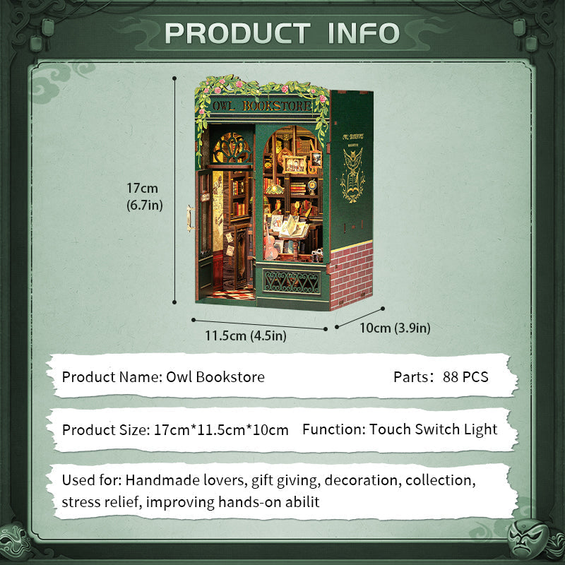 Owl Bookstore | CUTEBEE DIY Book Nook Kit