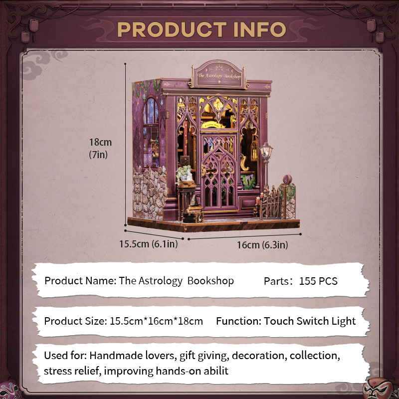 The Astrology  Bookshop | CUTEBEE DIY Book Nook Kit |