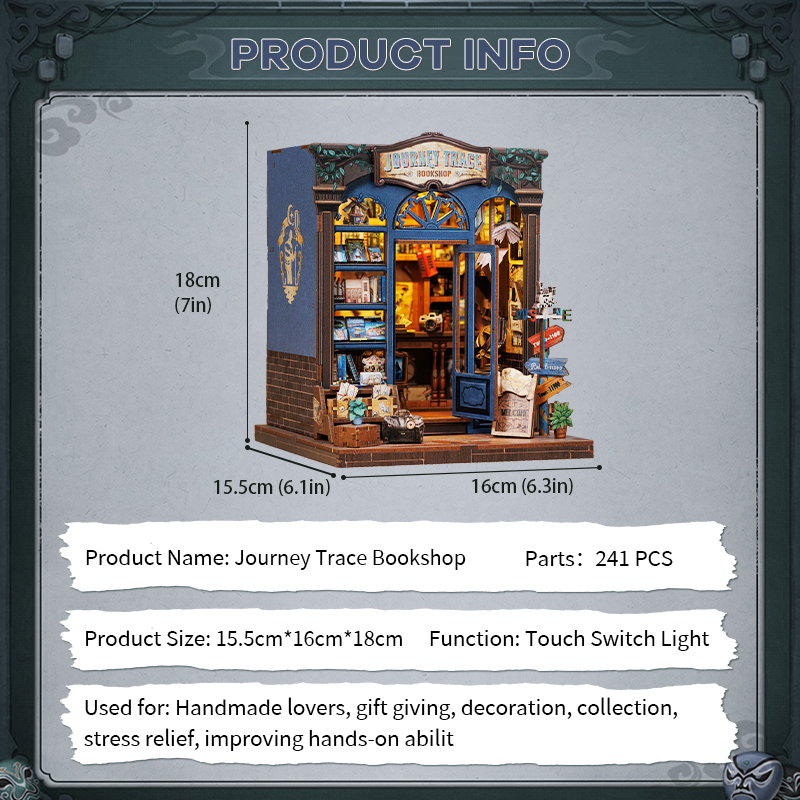 Journey Trace Bookshop | CUTEBEE DIY Book Nook Kit