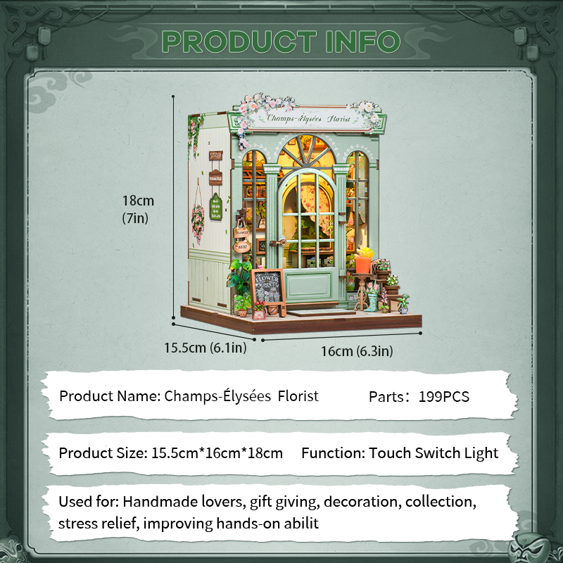 Champs-Élysées  Florist | CUTEBEE DIY Book Nook Kit |