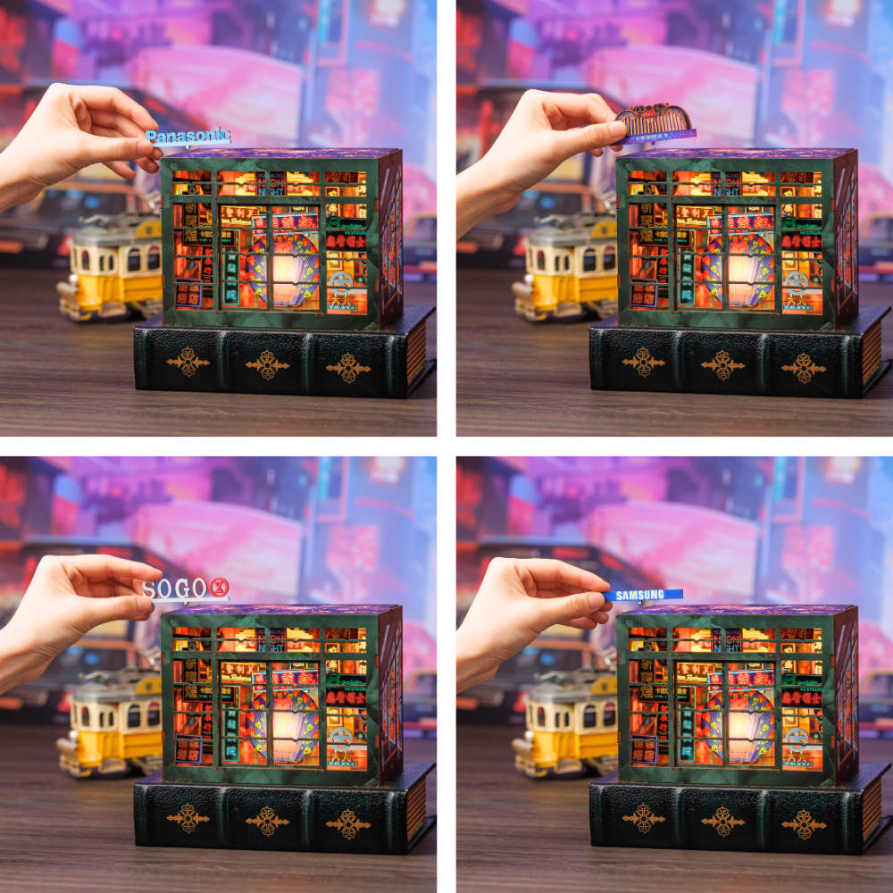 Hongkong Neon Night | CUTEBEE DIY Book Nook Kit |