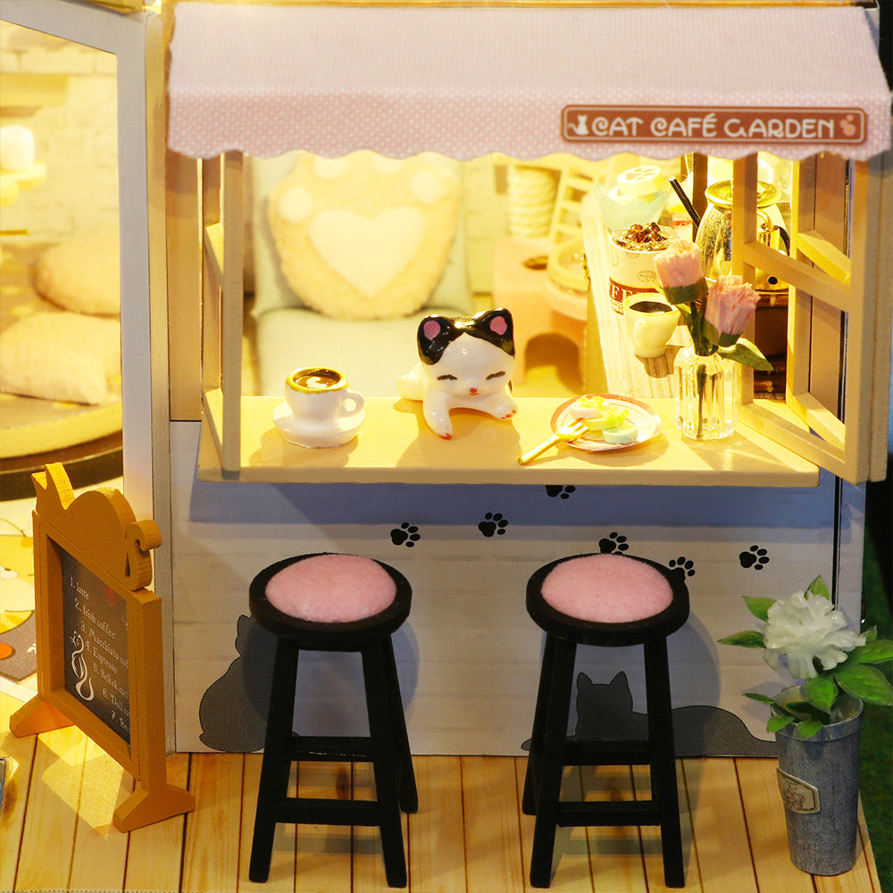 Cat Coffee Garden |CUTEBEE 1: 24 DIY Dollhouse Kit