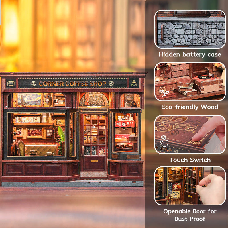 CORNER COFFEE SHOP |CUTEBEE DIY Dollhouse Kit