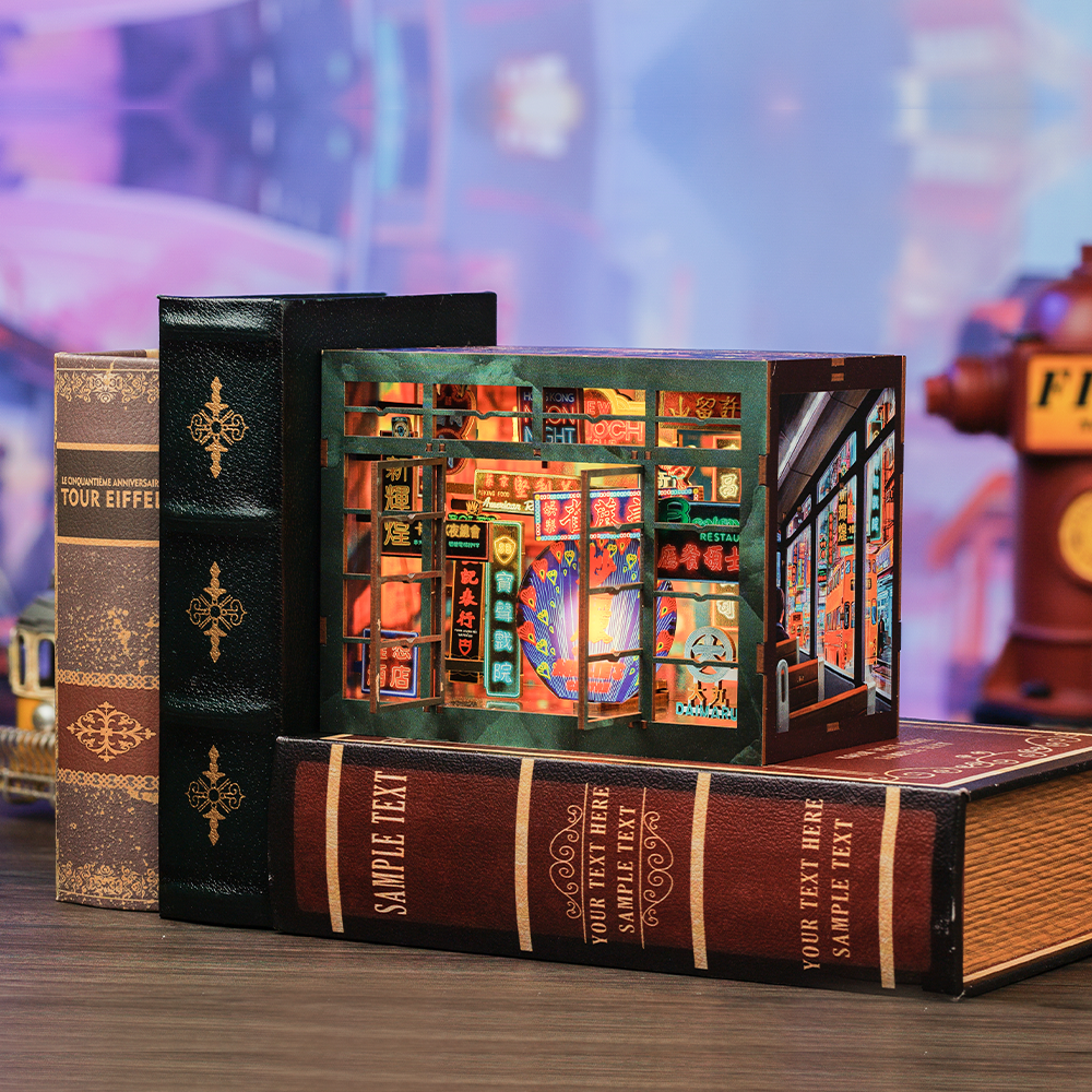 Hongkong Neon Night | CUTEBEE DIY Book Nook Kit |