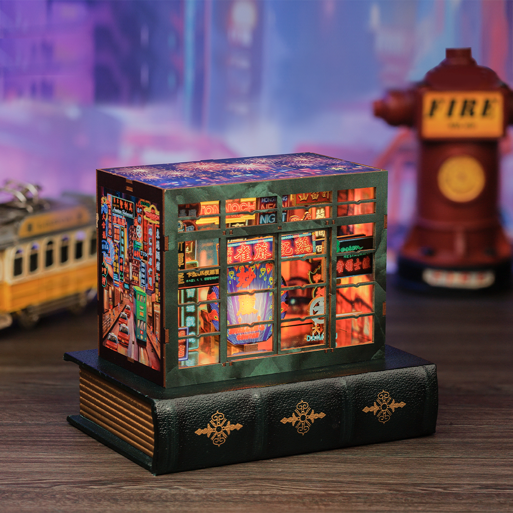Hongkong Neon Night | CUTEBEE DIY Book Nook Kit |