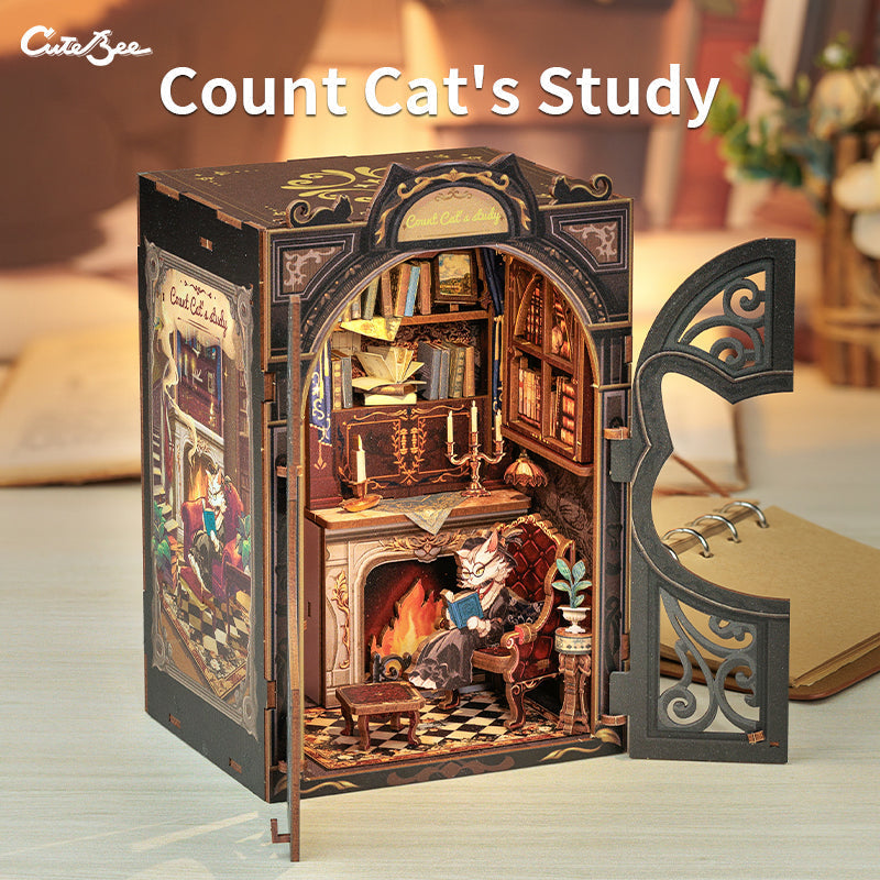 Count Cat's Study | CUTEBEE DIY Book Nook Kit