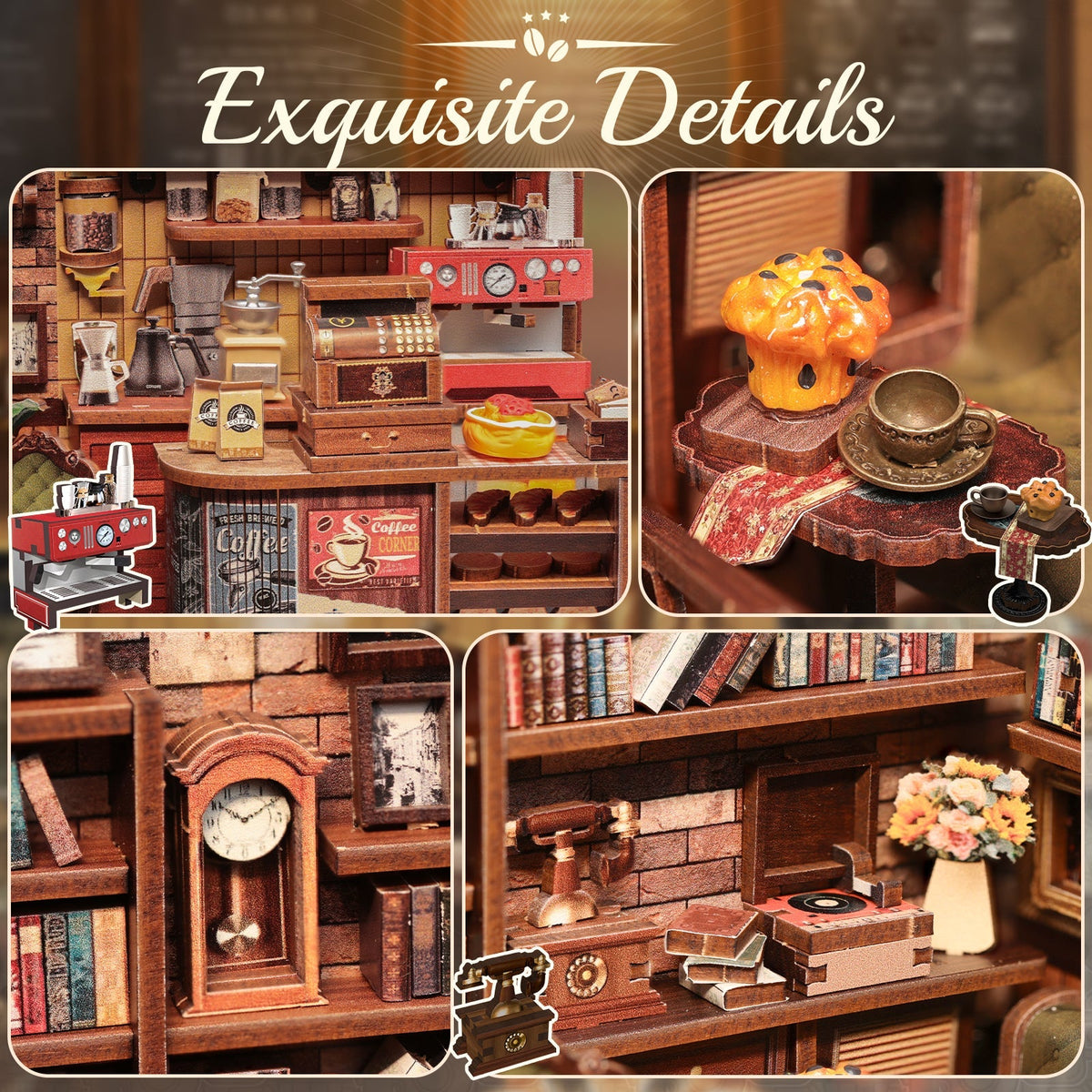 CORNER COFFEE SHOP |CUTEBEE DIY Dollhouse Kit