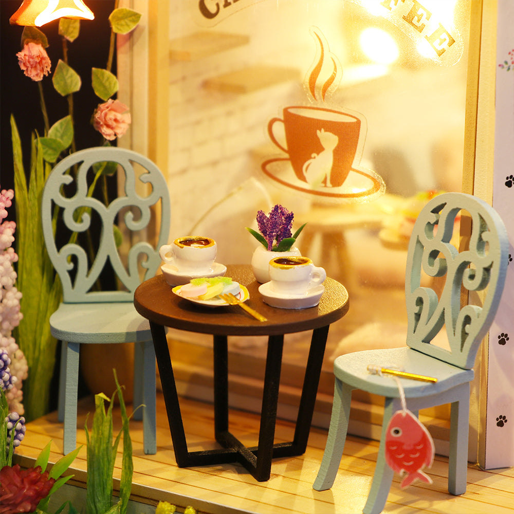 Cat Coffee Garden |CUTEBEE 1: 24 DIY Dollhouse Kit