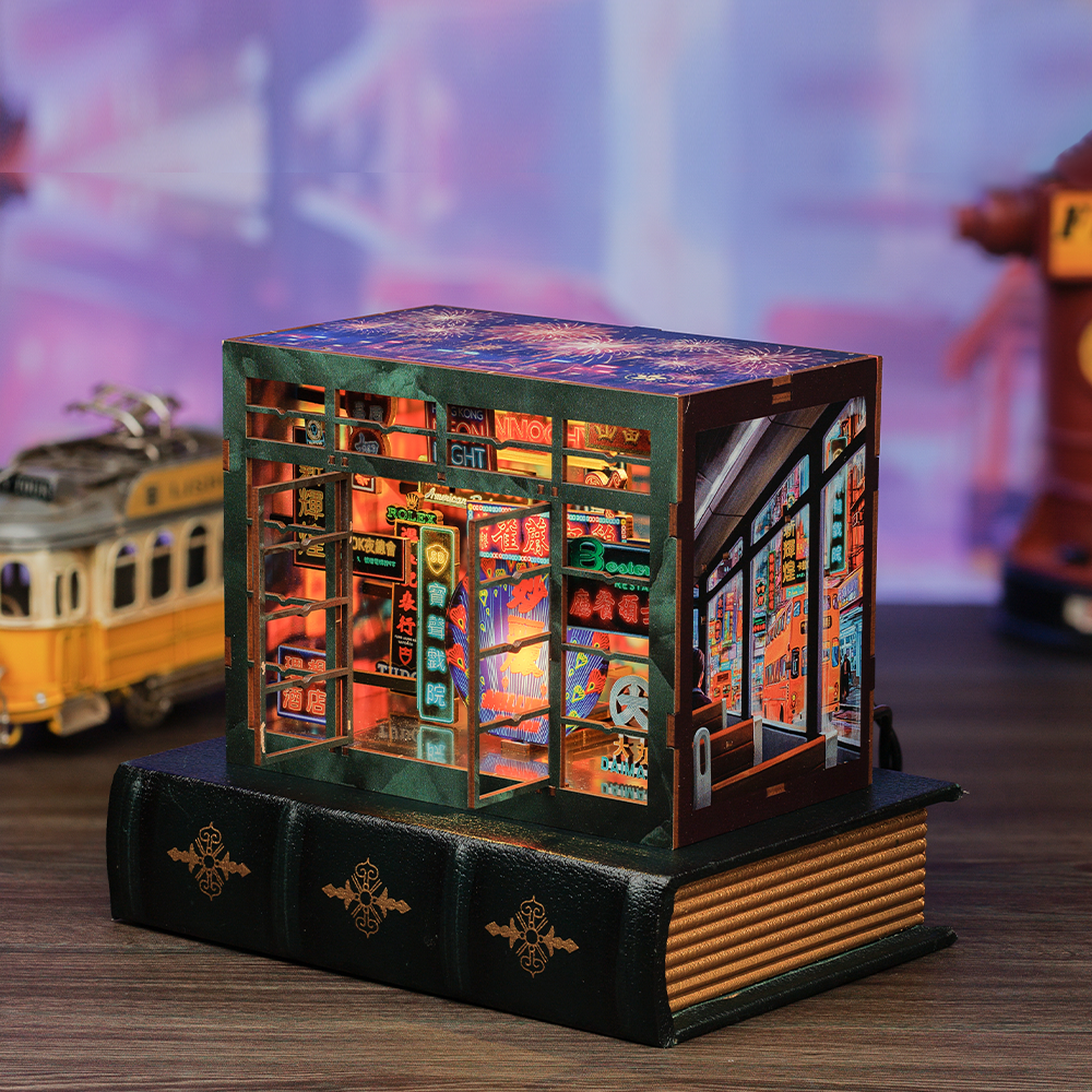 Hongkong Neon Night | CUTEBEE DIY Book Nook Kit |