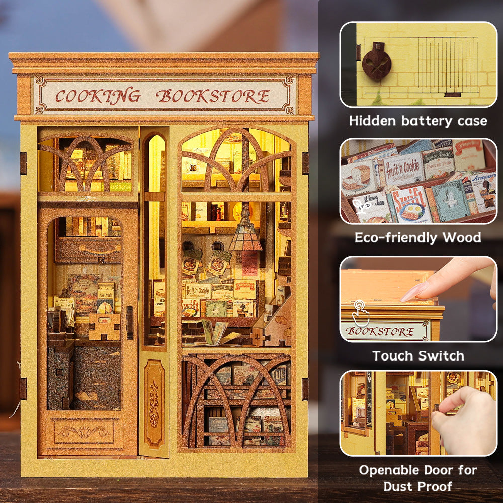 Cooking Bookstore | CUTEBEE DIY Book Nook Kit