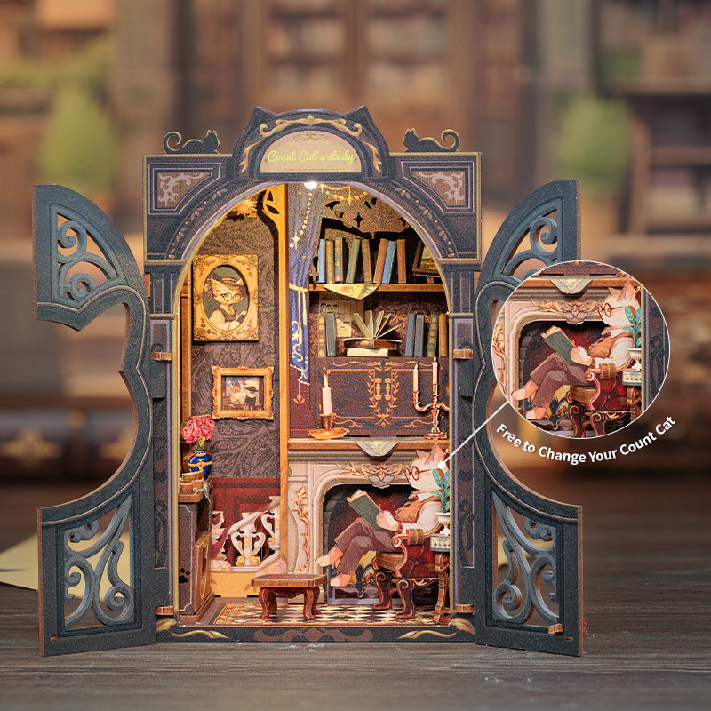 Count Cat's Study | CUTEBEE DIY Book Nook Kit