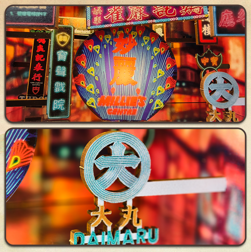 Hongkong Neon Night | CUTEBEE DIY Book Nook Kit |