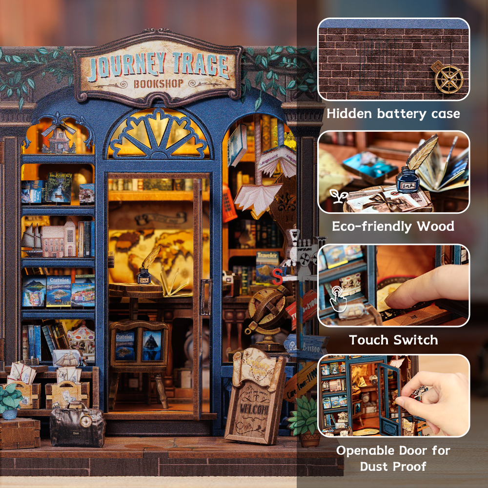 Journey Trace Bookshop | CUTEBEE DIY Book Nook Kit