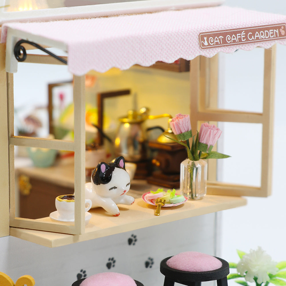 Cat Coffee Garden |CUTEBEE 1: 24 DIY Dollhouse Kit
