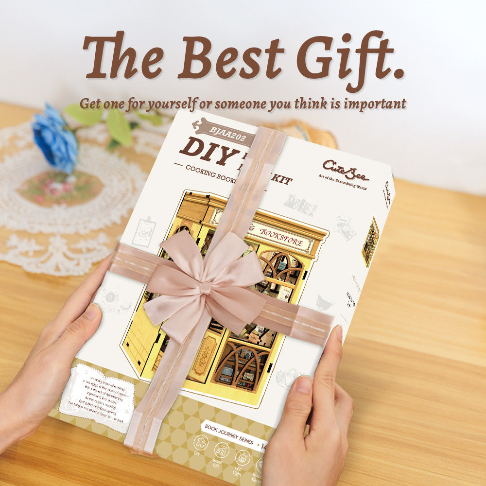 Cooking Bookstore | CUTEBEE DIY Book Nook Kit