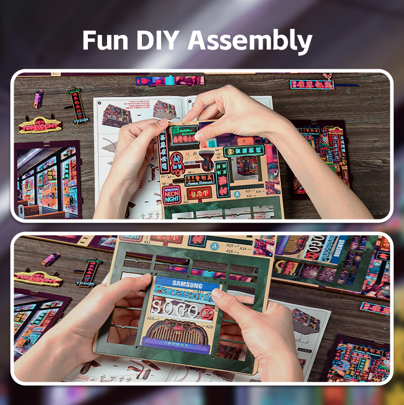 Hongkong Neon Night | CUTEBEE DIY Book Nook Kit |