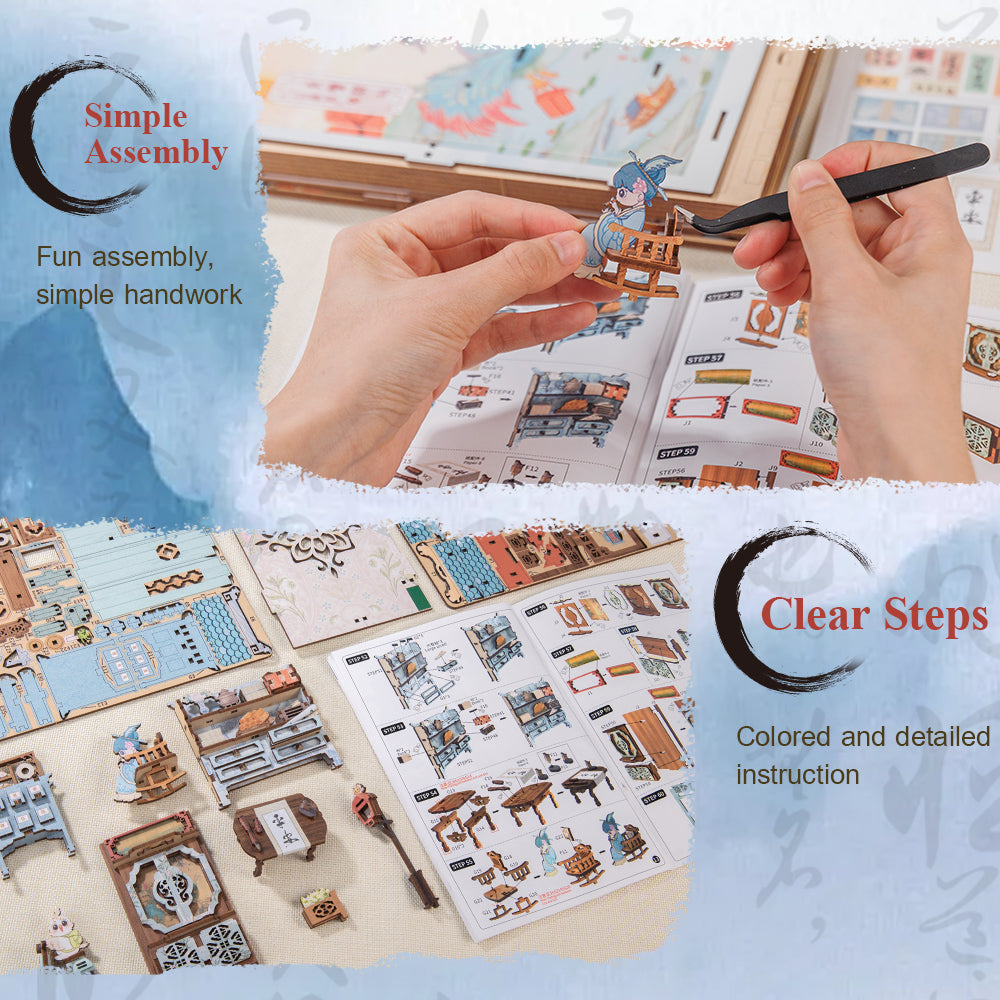 Azure Phoenix Lodge | CUTEBEE DIY Book Nook Kit