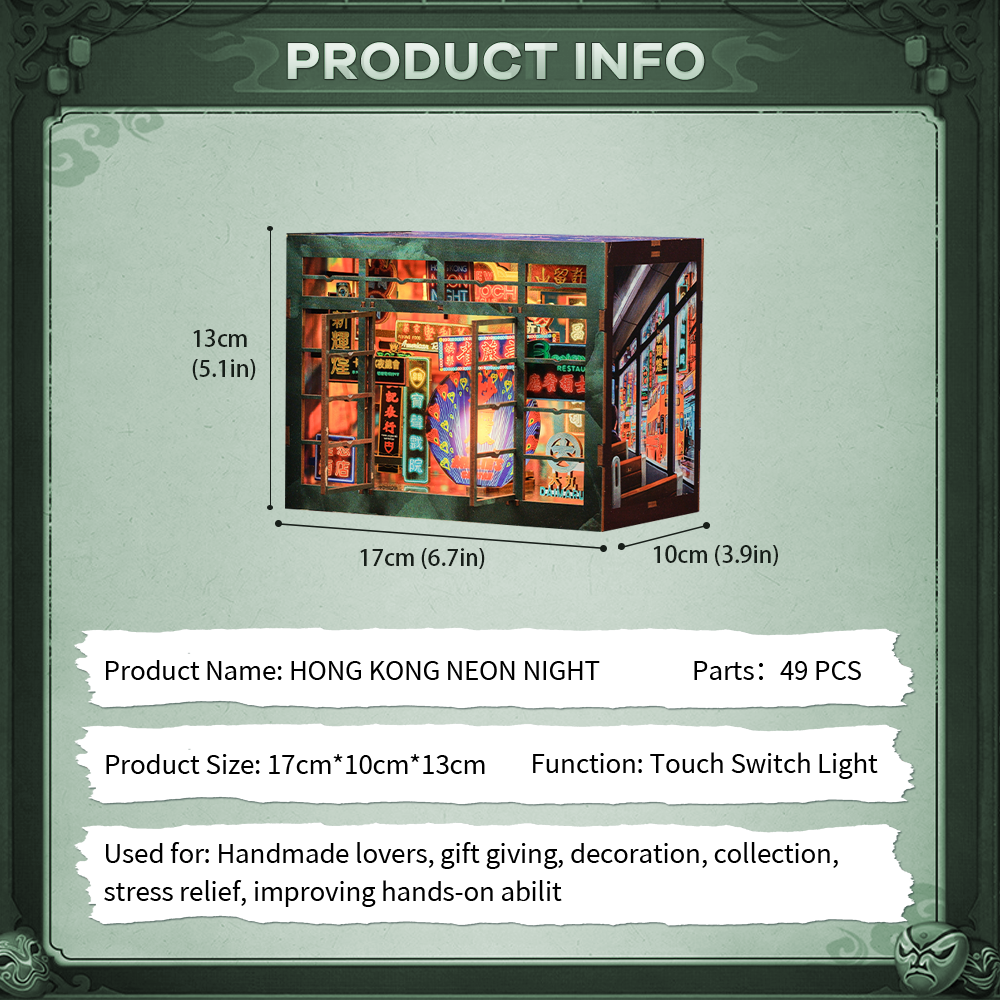 Hongkong Neon Night | CUTEBEE DIY Book Nook Kit |
